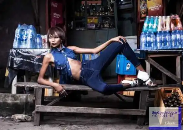 Top Model, Aisha Bello, Looks Stunning In Denim Phoot Shoot [See Photos]